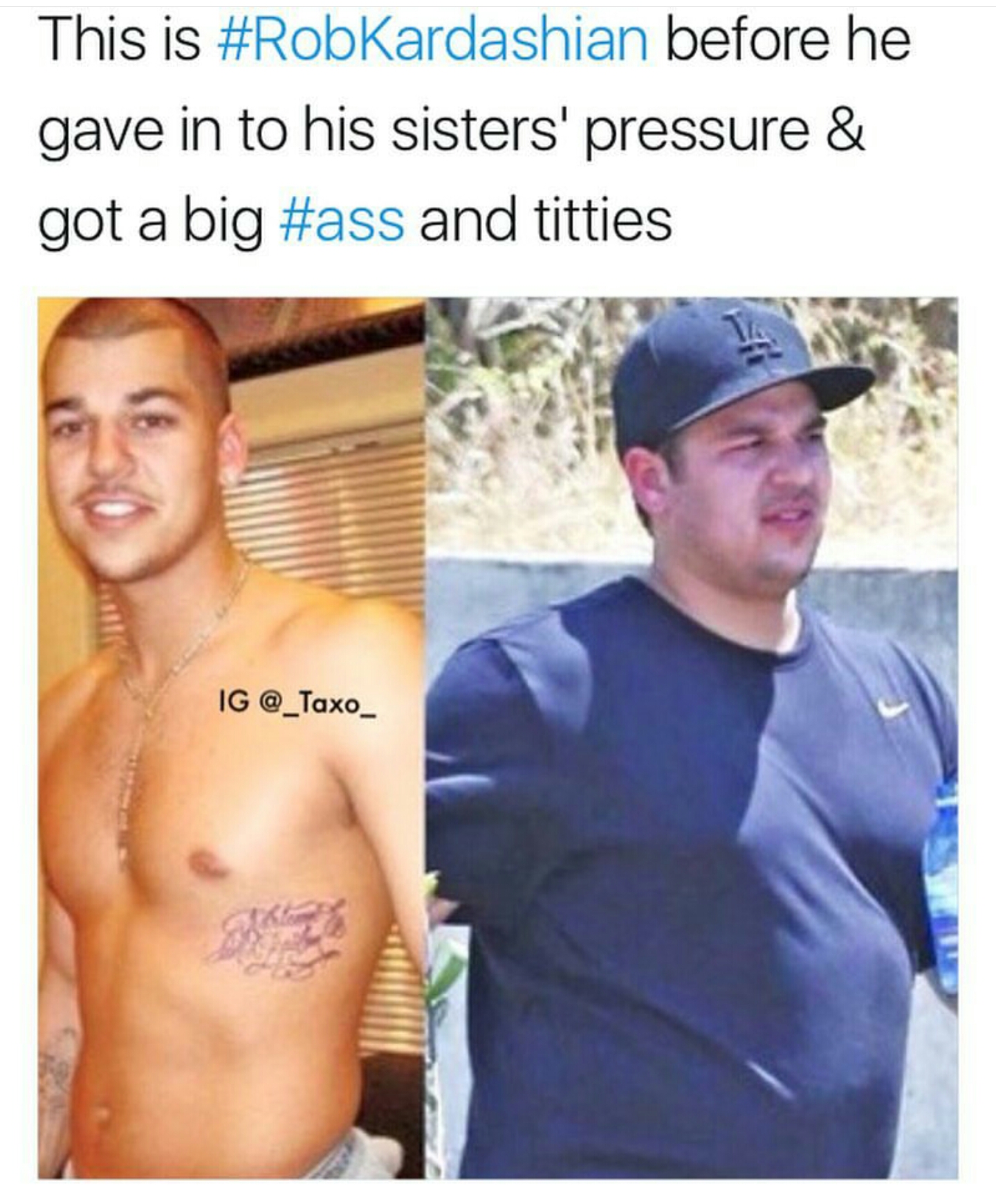 rob kardashian dwts - This is before he gave in to his sisters' pressure & got a big and titties Ig