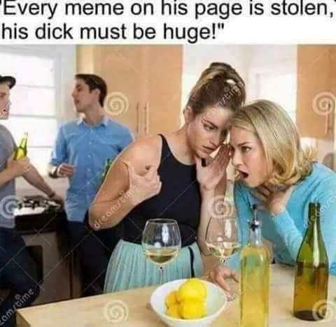 memes - Meme - "Every meme on his page is stolen, his dick must be huge!" com time