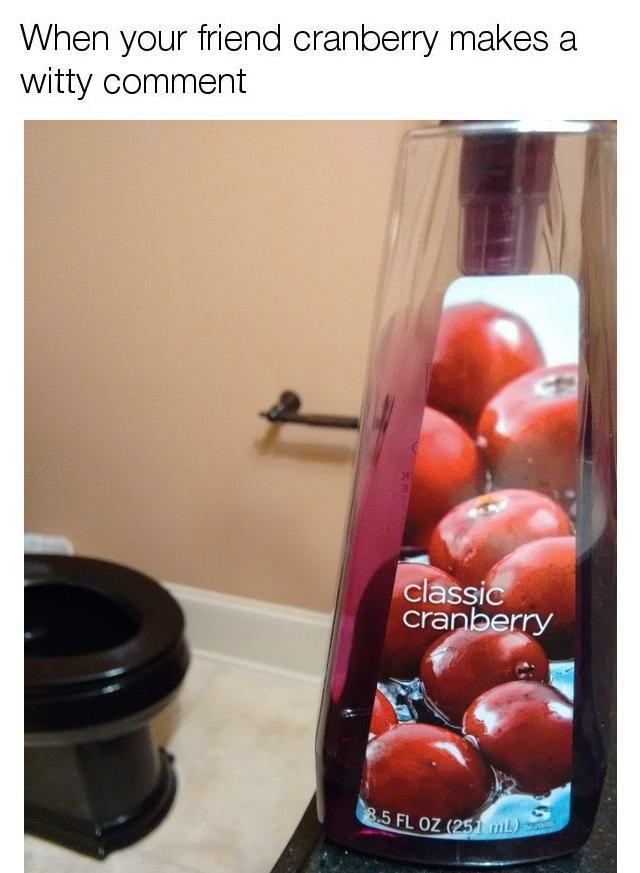 memes - memes i haven t seen yet - When your friend cranberry makes a witty comment classic cranberry 9.5 Fl Oz 25 1 mL
