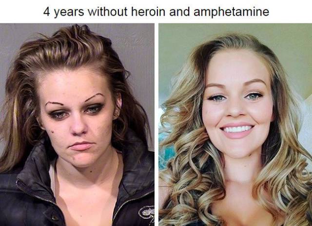 drug addicts before and after recovery - 4 years without heroin and amphetamine