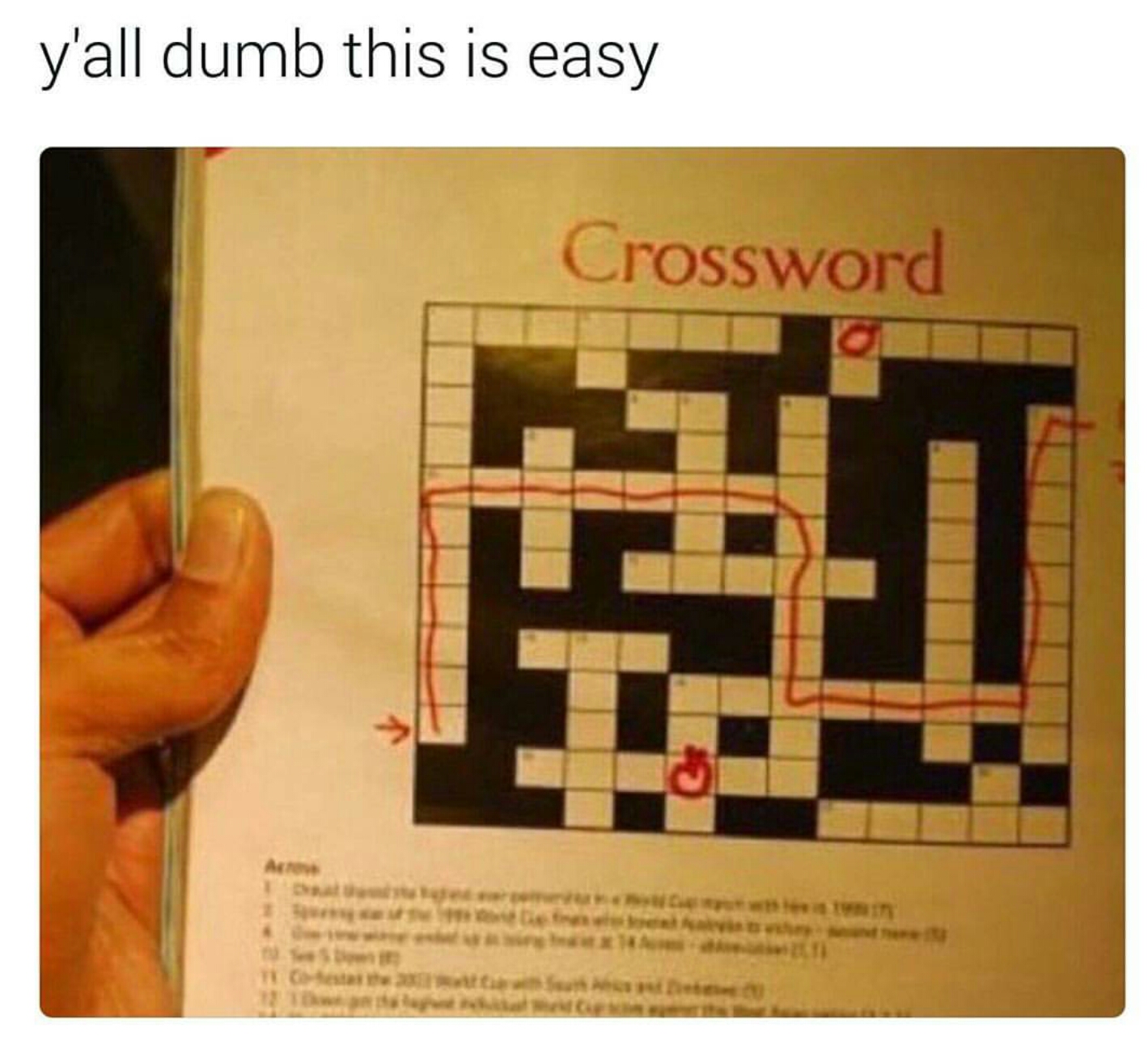 crossword funny - y'all dumb this is easy Crossword