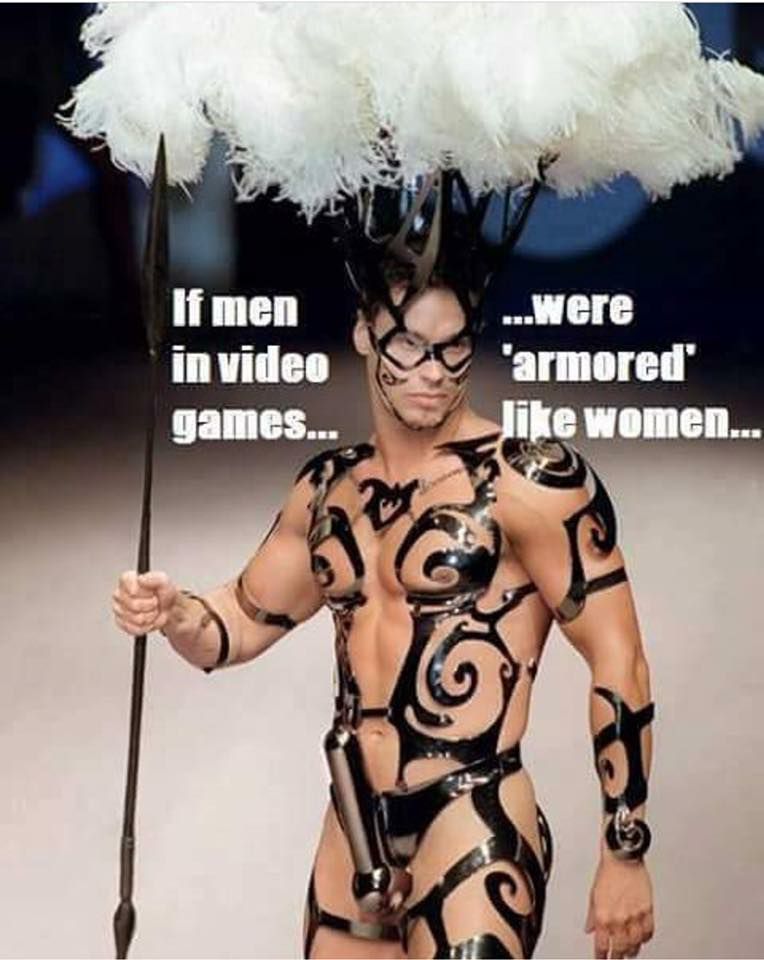 if men in video games were armored like women - If men in video games... ...Were 'armored women...
