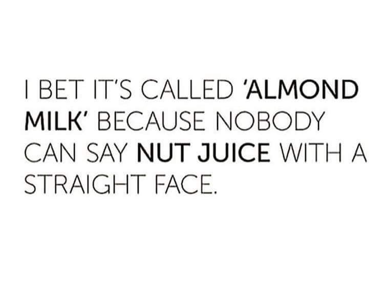 meme stream - almonds aint got no titties - | Bet It'S Called 'Almond Milk' Because Nobody Can Say Nut Juice With A Straight Face.