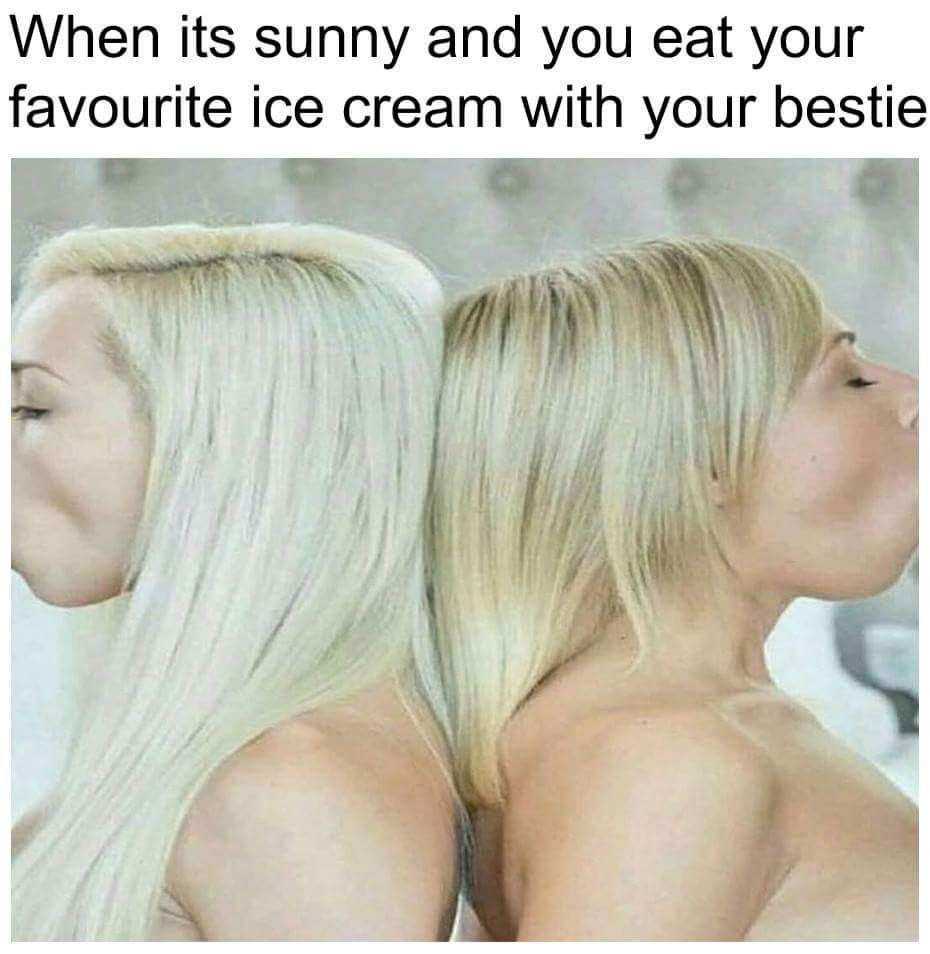 meme stream - popsicle memes - When its sunny and you eat your favourite ice cream with your bestie