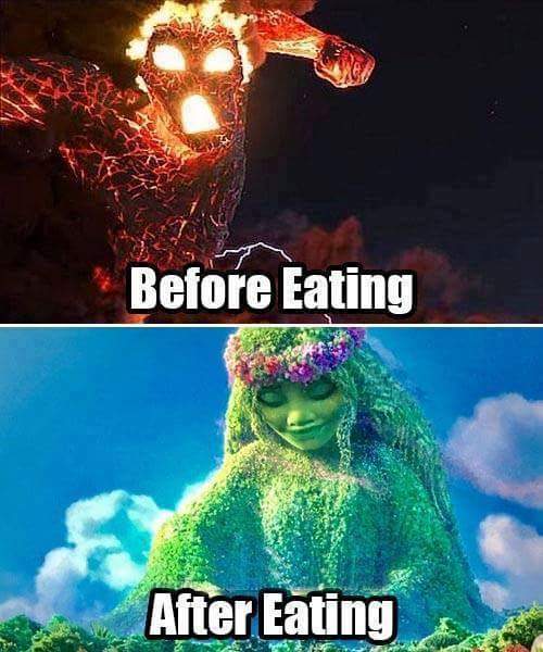 moana meme - Before Eating 25 After Eating