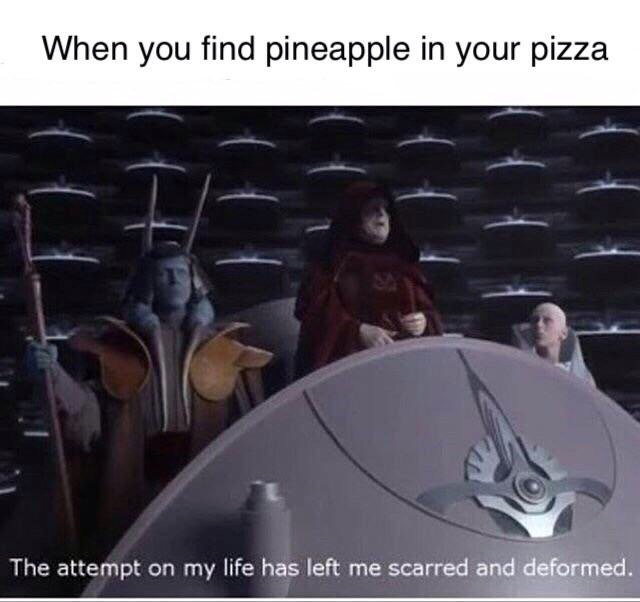 attempt on my life has left me scarred and deformed - When you find pineapple in your pizza The attempt on my life has left me scarred and deformed.