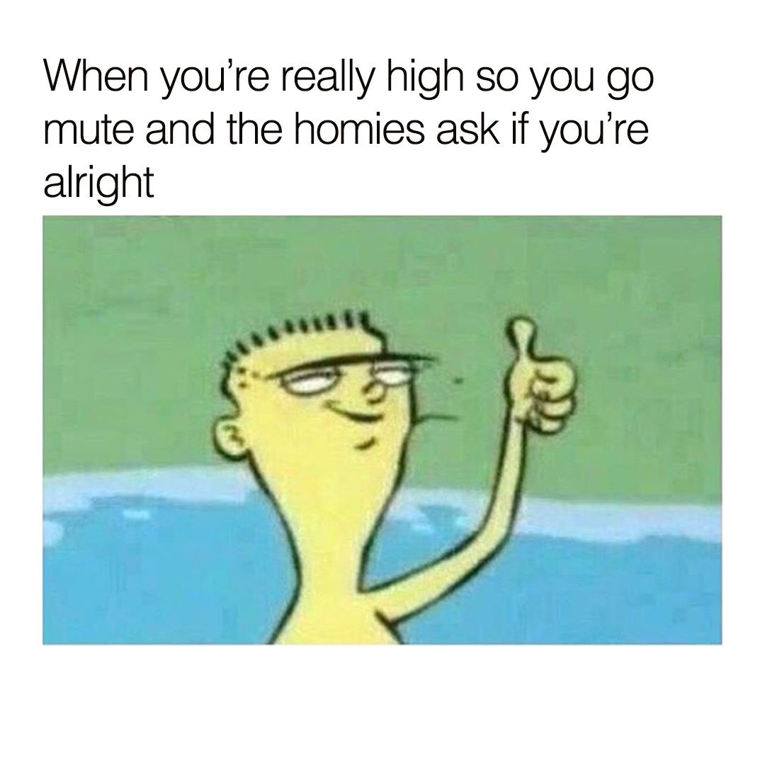 ed meme - When you're really high so you go mute and the homies ask if you're alright