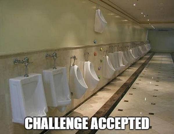 rock climb urinal - 111 Challenge Accepted