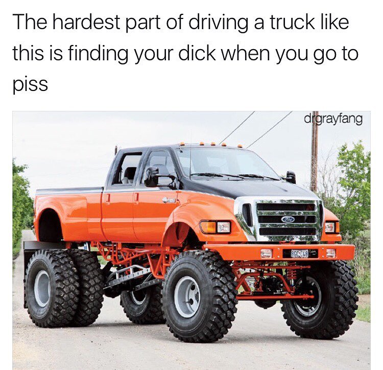 Funny meme about people who drive huge cars that are compensating for something.