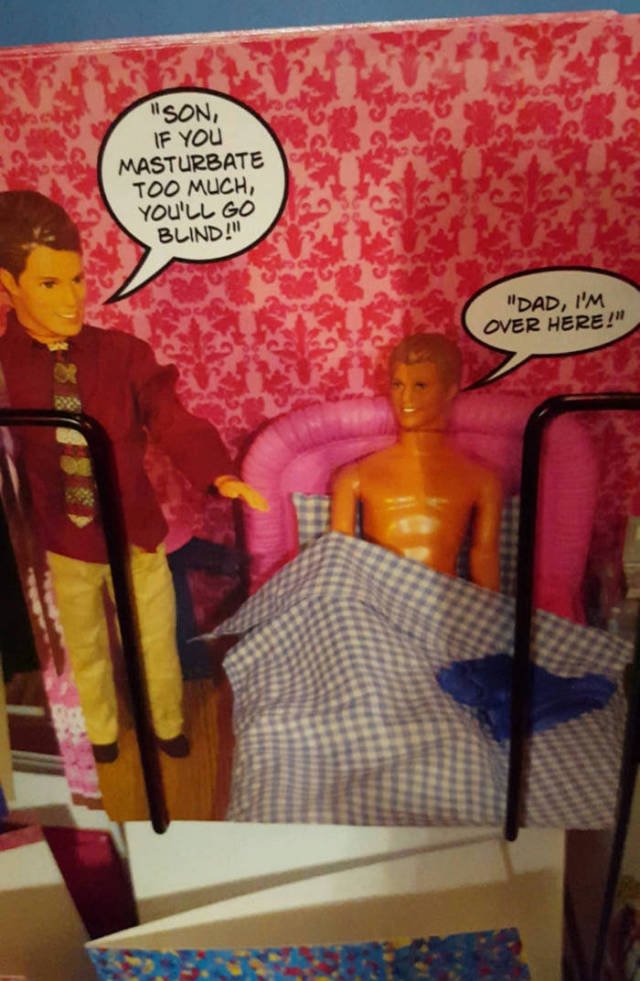 Funny Ken (from Barbie) exchange of father and son.