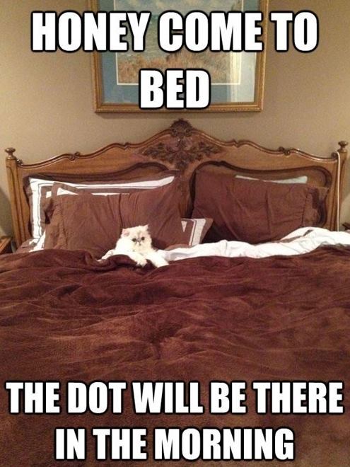 workaholic funny - Honey Come To Bed The Dot Will Be There In The Morning