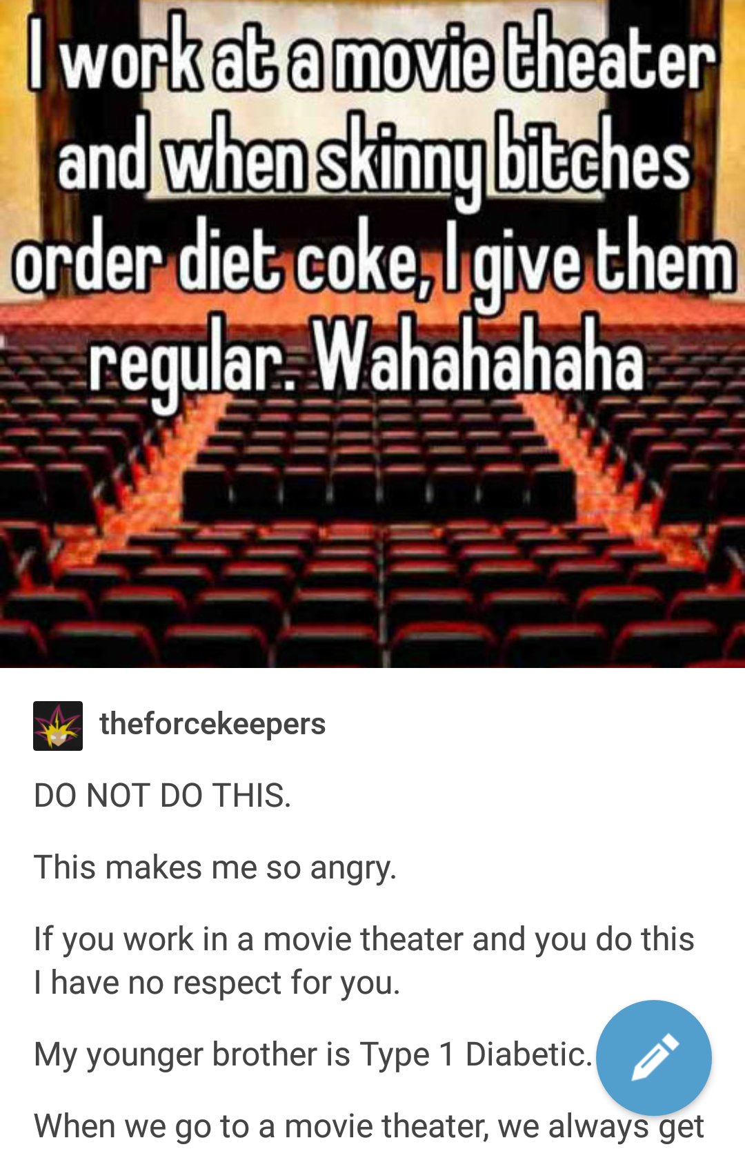 Asshole Theater Worker Tries To Impress With Their Stupidity