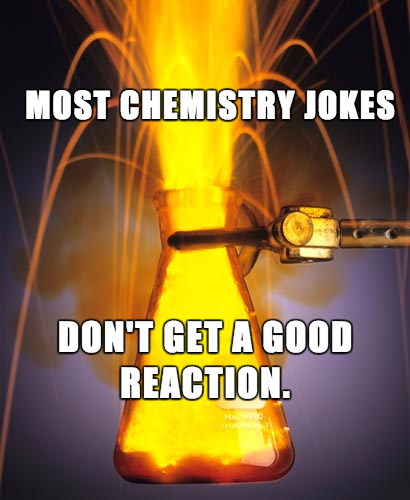 Horrible pun chemistry joke about getting no reaction.