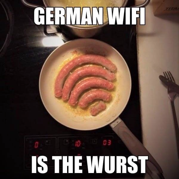 German Wifi meme of Wurst sausages in a wifi shape