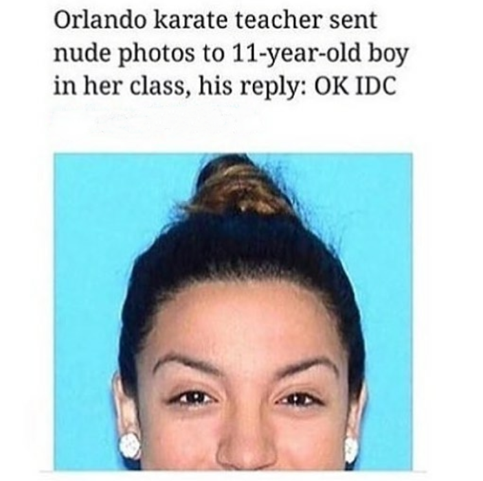 Orlando karate teacher that sent nudes to 11 year old boy who said he didn't care.