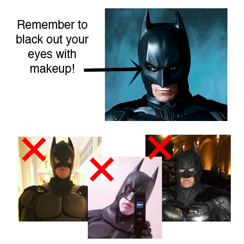 batman eyes meme - Remember to black out your eyes with makeup!