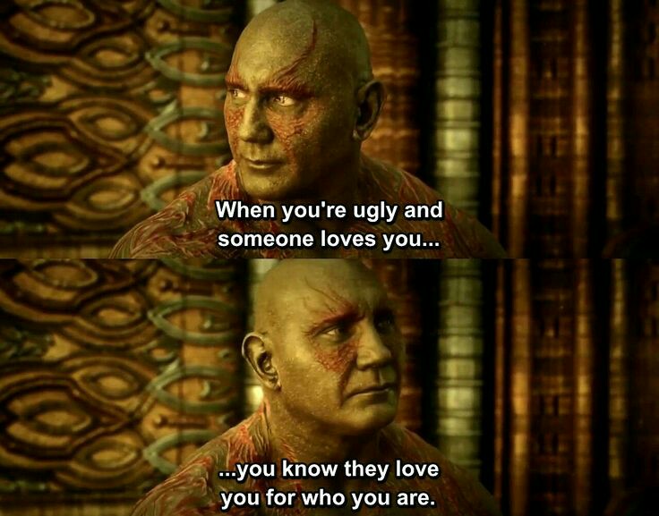 Meme about being ugly also means you know someone loves you for who you are if they are with you.