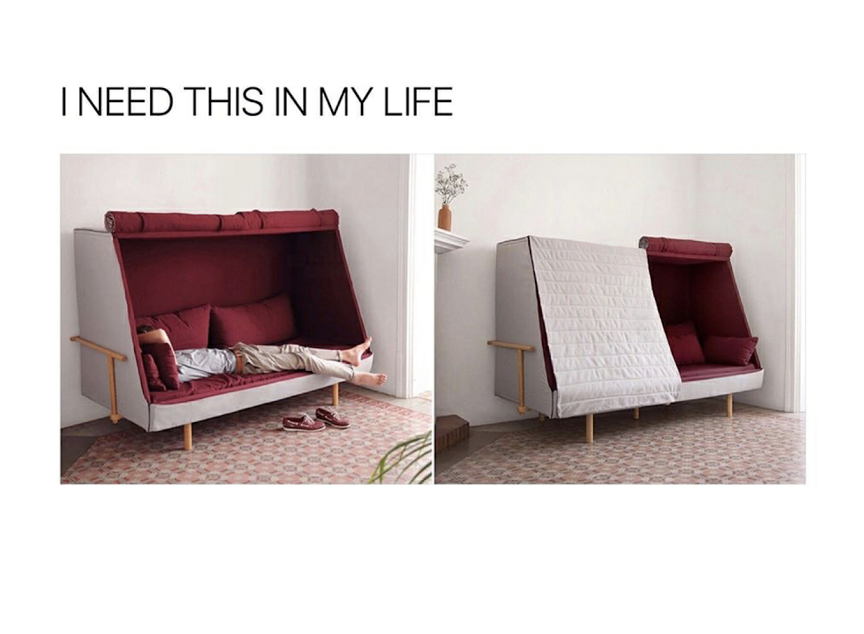 Daybed that closes off to block off the world and all your problems.