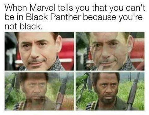 i m a dude playing a dude disguised as another dude - When Marvel tells you that you can't be in Black Panther because you're not black