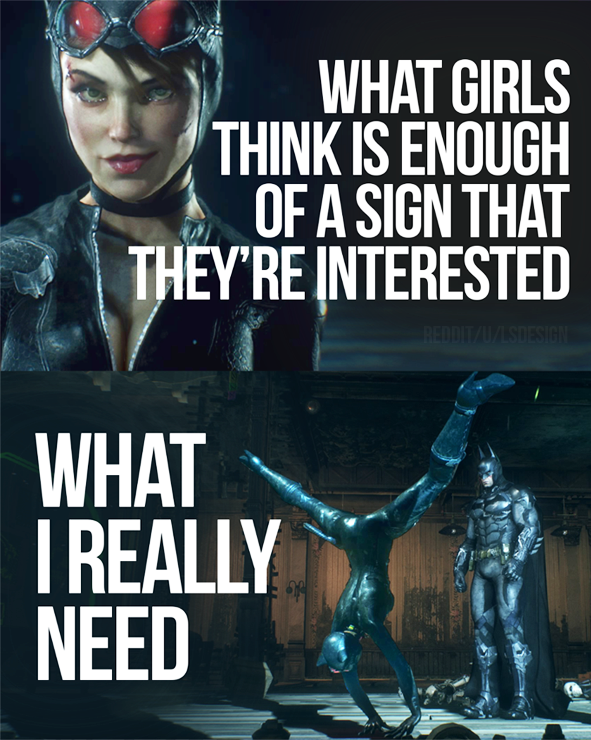 Meme about how girls need to be even more obvious to show their interest.