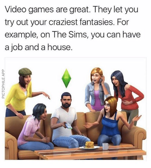 sims 5 release date - Video games are great. They let you try out your craziest fantasies. For example, on The Sims, you can have a job and a house. Pictophile App