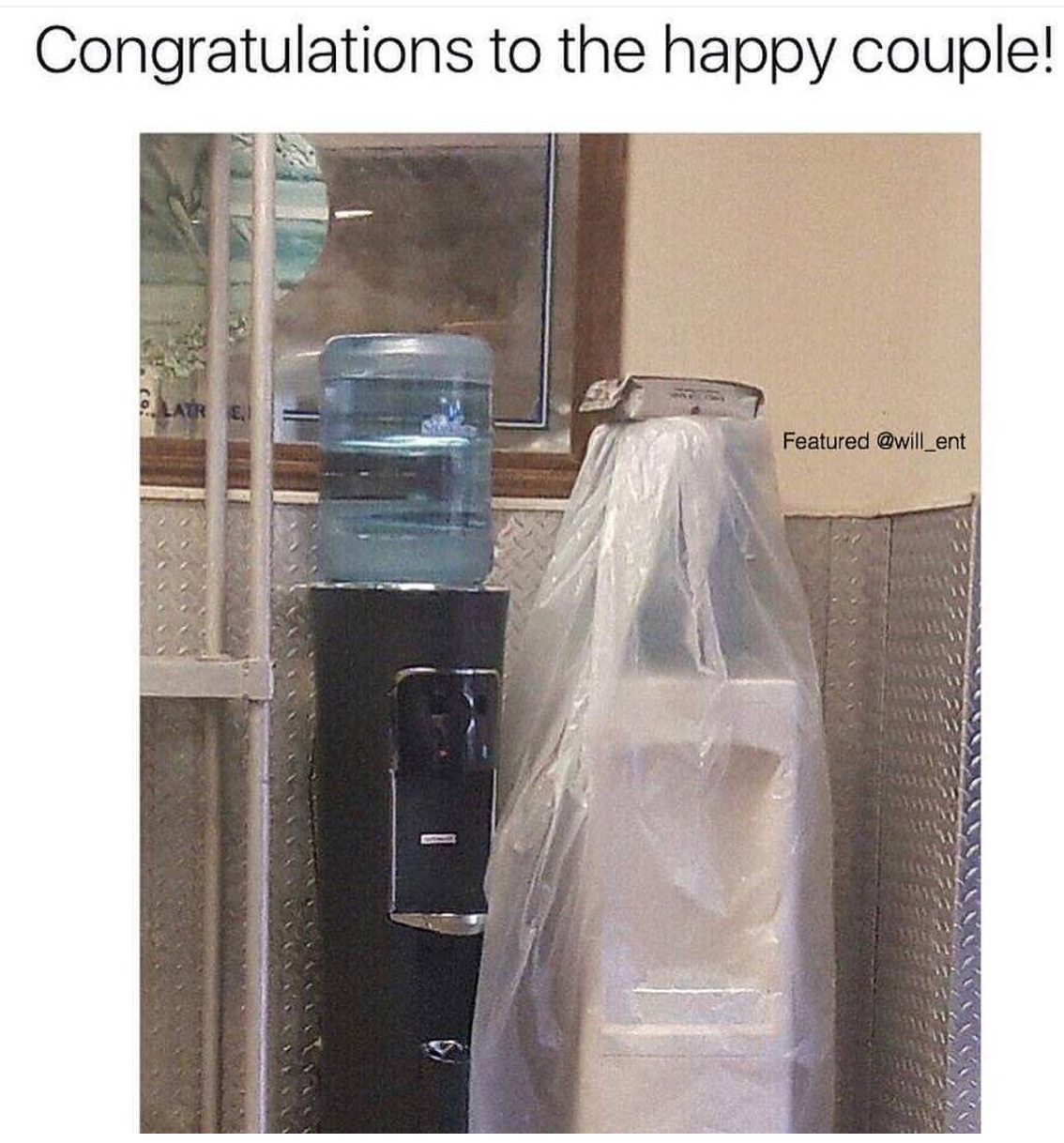water cooler so happy for them - Congratulations to the happy couple! Featured