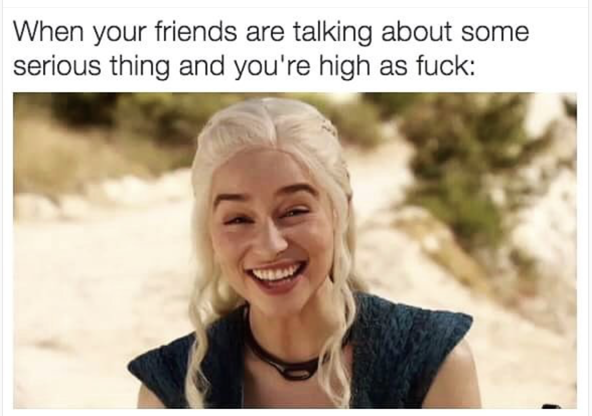 funny stoner memes - When your friends are talking about some serious thing and you're high as fuck