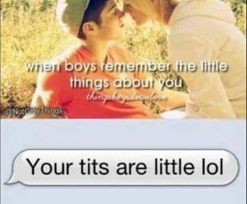 Meme of boys remembering the little things.