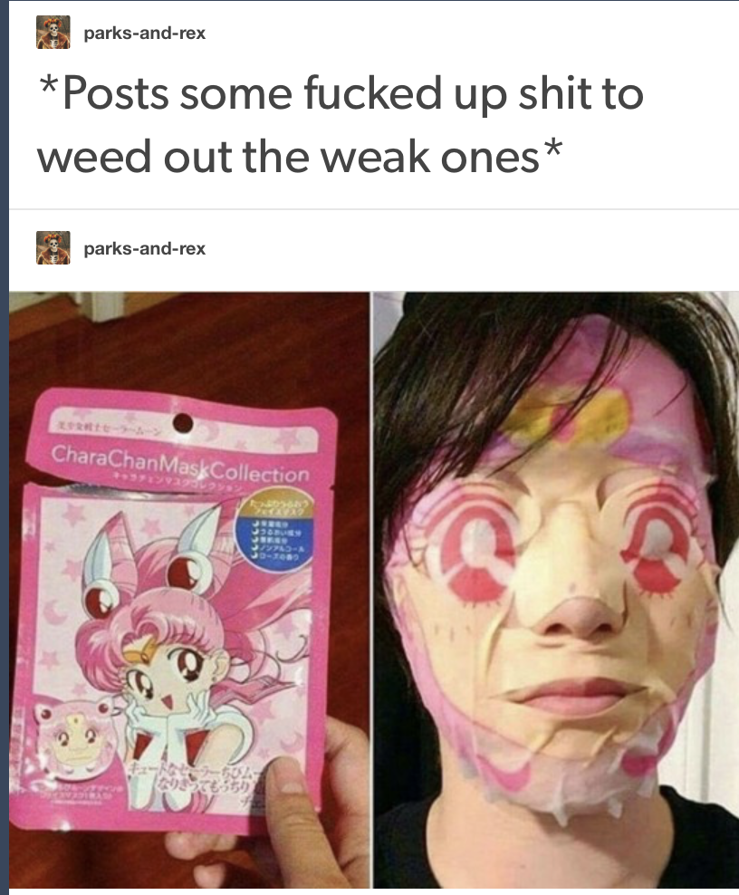 memes - anime girl with face mask - parksandrex Posts some fucked up shit to weed out the weak ones parksandrex CharaChan Masji Collection
