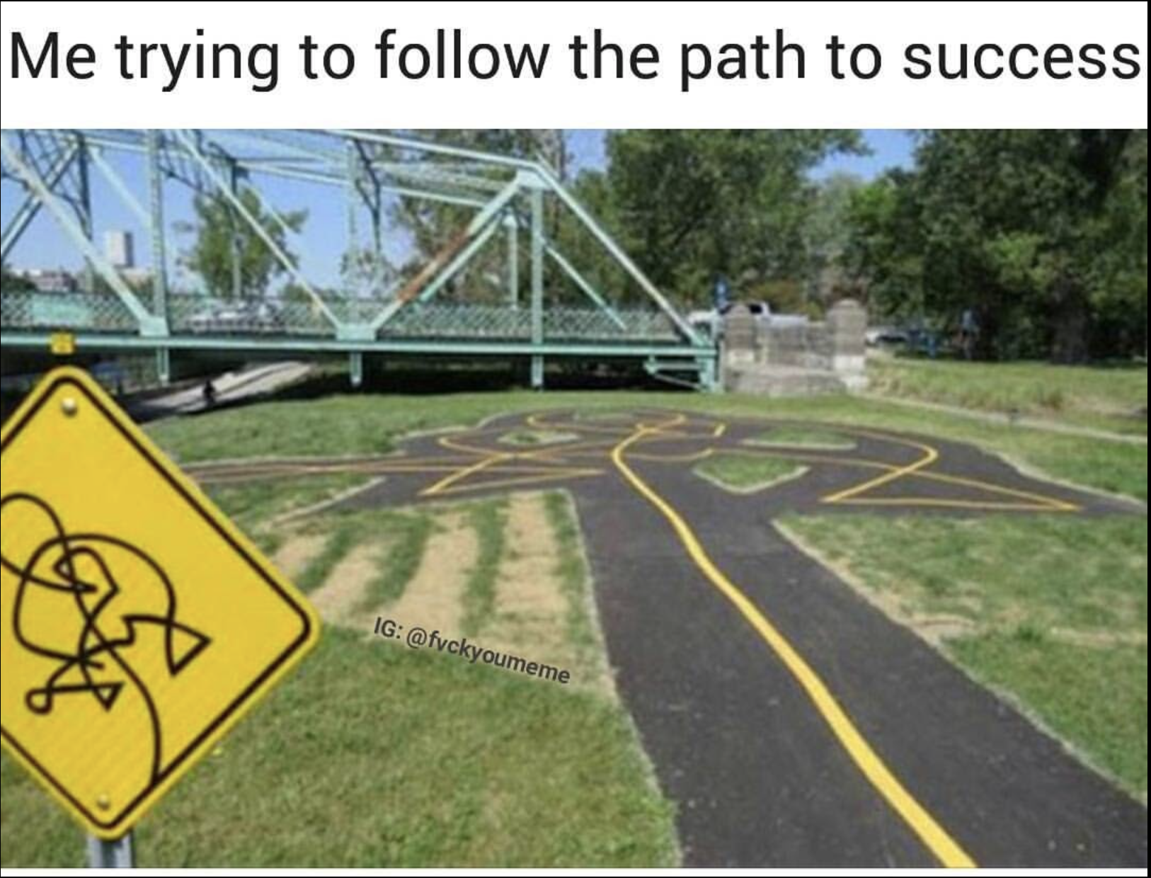memes - Humour - Me trying to the path to success Ig