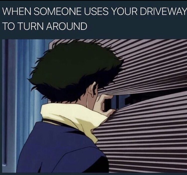 memes - coboy bebop meme - When Someone Uses Your Driveway To Turn Around