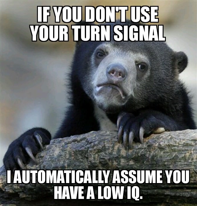 meme stream - coinkydink meme - If You Don'T Use Your Turn Signal I Automatically Assume You Have A Low Iq.