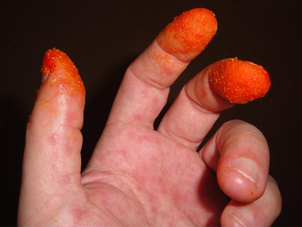 Cheetos and Doritos should come with a moist towelette for cleaning up afterwards.