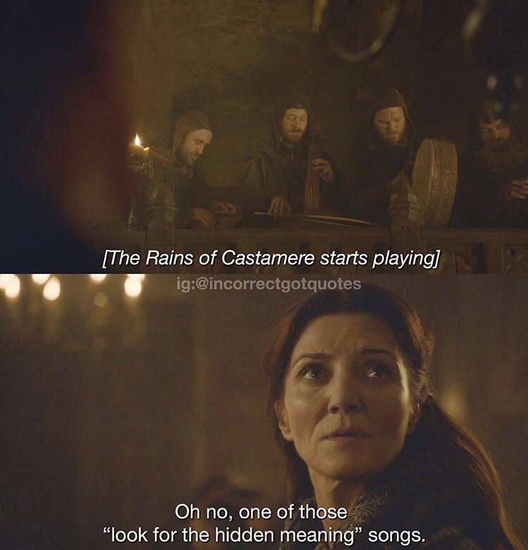 album cover - The Rains of Castamere starts playing ig Oh no, one of those "look for the hidden meaning" songs.