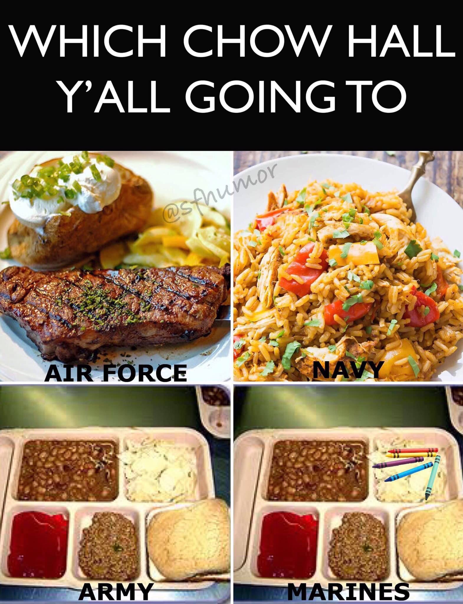 usmc mess hall chow - Which Chow Hall Y'All Going To Air Force Army Marines