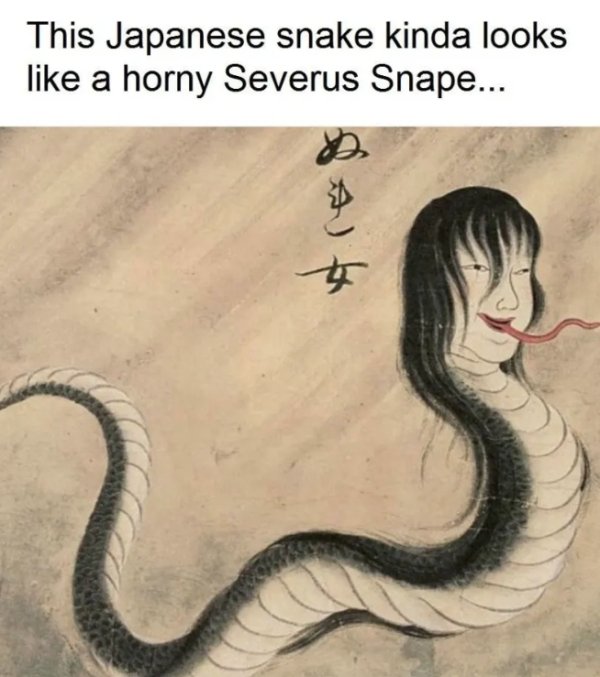 nure onna - This Japanese snake kinda looks a horny Severus Snape...