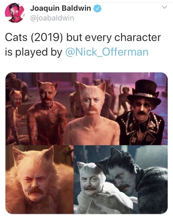 cats movie 2019 meme - Joaquin Baldwin Cats 2019 but every character is played by