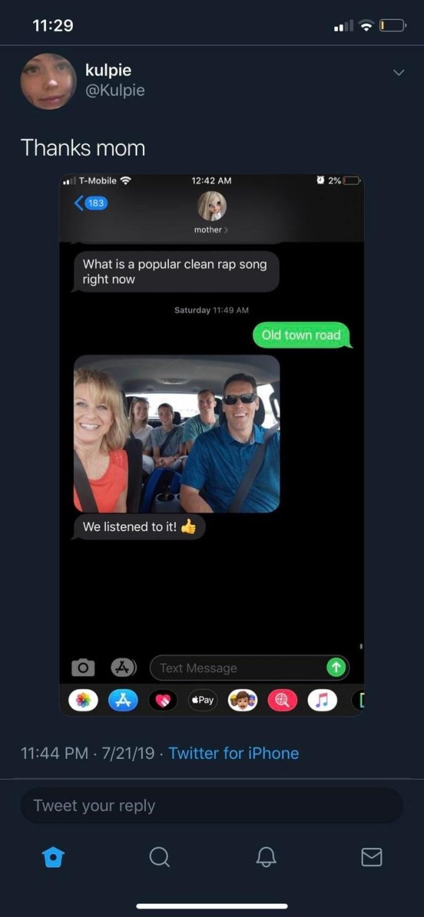 what's a popular clean rap song - kulpie Thanks mom . a 2% O TMobile