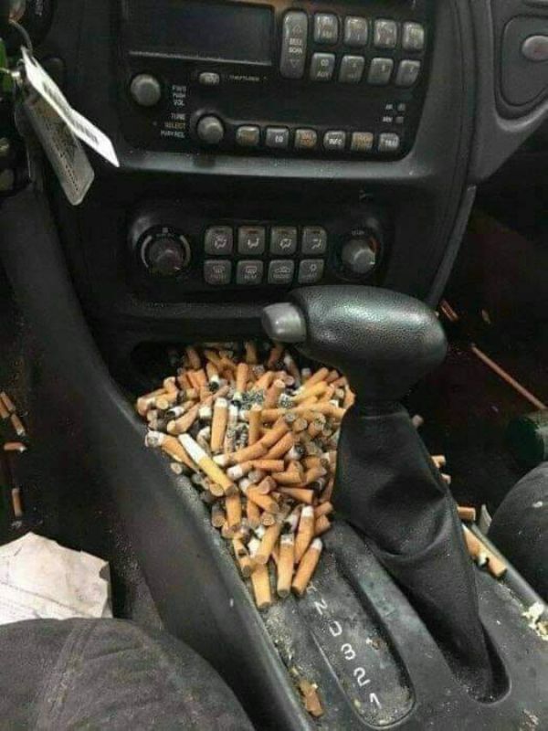cigarettes in a car