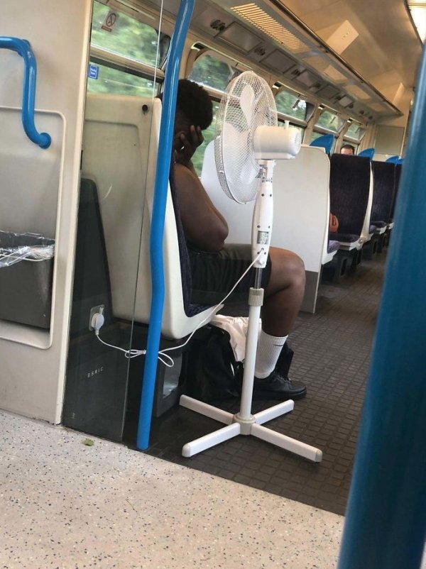electric fan on train