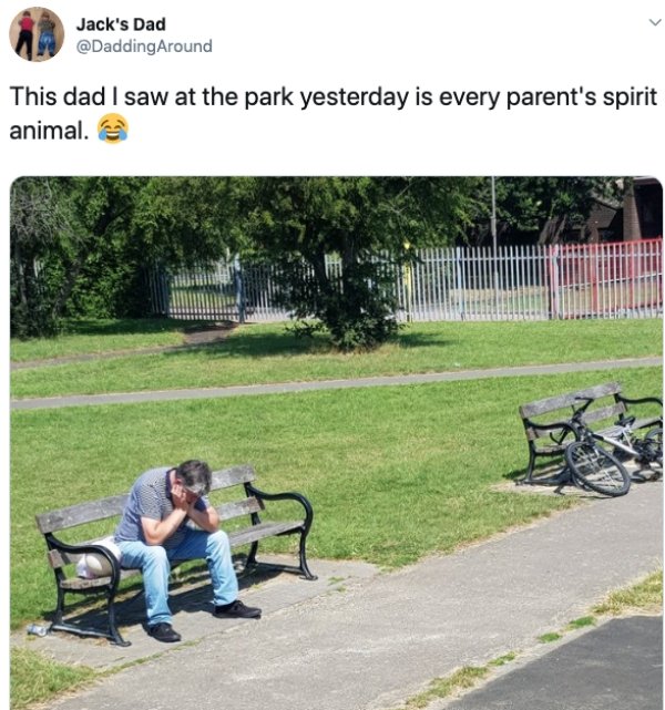 grass - Jack's Dad Around This dad I saw at the park yesterday is every parent's spirit animal.