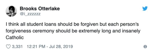 days without sex hot - Brooks Otterlake I think all student loans should be forgiven but each person's forgiveness ceremony should be extremely long and insanely Catholic 3,331