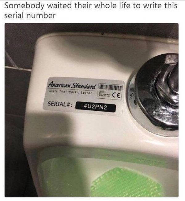 urinal serial number 4u2pn2 - Somebody waited their whole life to write this serial number American Standard Style That Works Better Boruth C E Serial# 4U2PN2