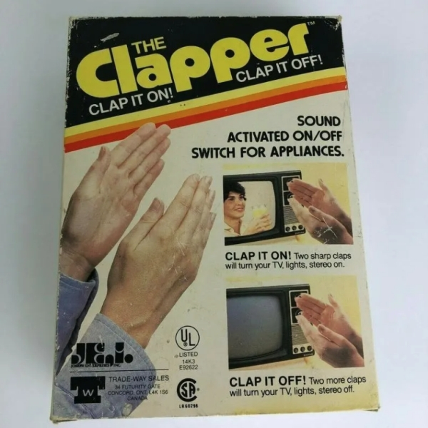 clap on clap off - The Clapper Clap It Off! Clap It On! Sound Activated OnOff Switch For Appliances. Clap It On! Two sharp claps will turn your Tv, lights, stereo on. TradeWay Sales 4 Futurity Gate Concord Ont Lak 156 Canada Clap It Off! Two more claps wi