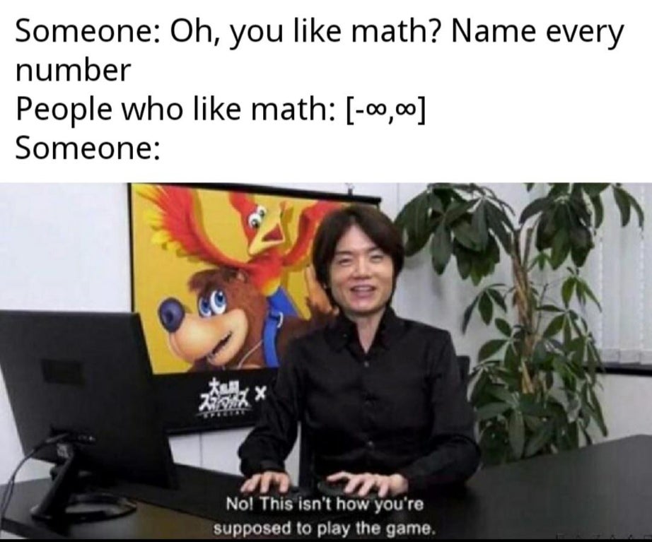 sakurai that's not how you play the game - Someone Oh, you math? Name every number People who math 00,00 Someone Wor No! This isn't how you're supposed to play the game.