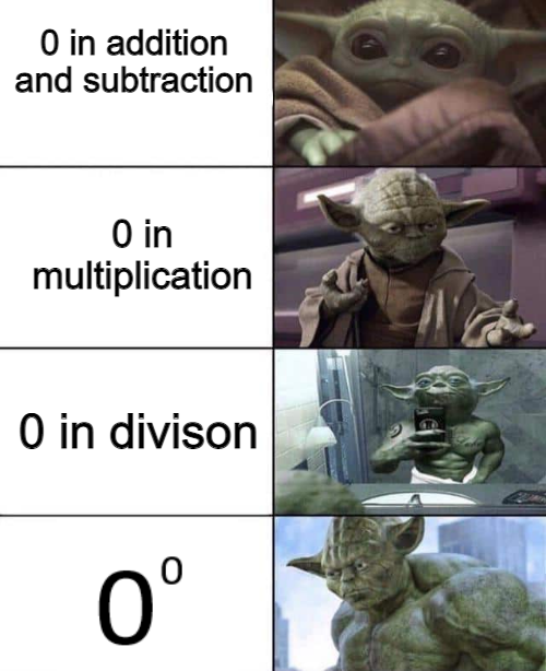 head - O in addition and subtraction O in multiplication O in divison 0