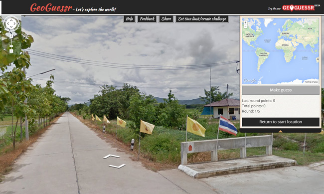 <a href="http://geoguessr.com/" target="_blank">GeoGuessr</a> A Google Streetview map appears, guess where in the world you are.