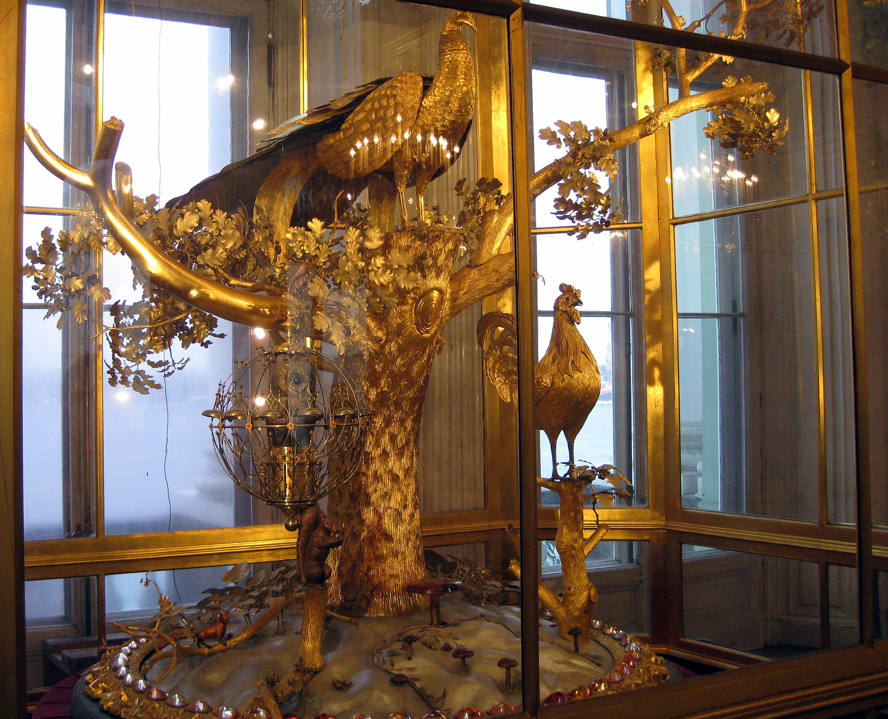 Peacock Clock from Hermitage Museum. It's a large automaton made for Catherine the Great in 1781