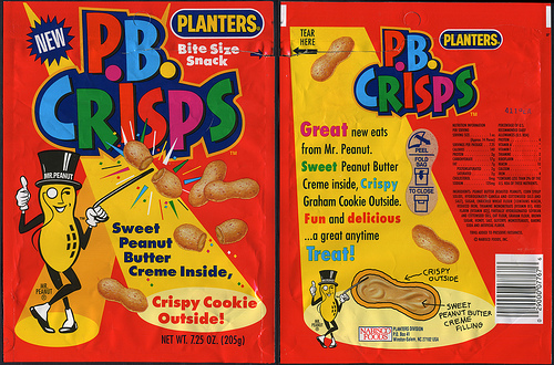 planters pb crisps - Planters New Planters Bite Size Snack Sp Great new eats from Mr. Peanut Sweet Peanut Butter Creme inside, Crispy Graham Cookie Outside Fun and delicious .... great anytime Treat! Sweet Peanut Butter Creme Inside, Forside Crispy Cookie