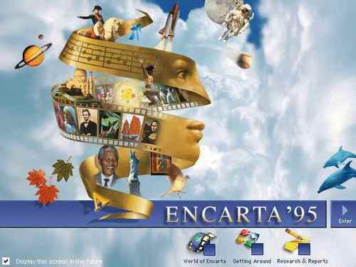 encarta 95 - ENCARTA95 Enter Asso World of Encarta Getag Around Research & Reports